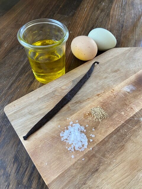 Ingredienser til vaniljemayo Ingredienser til vaniljemayo